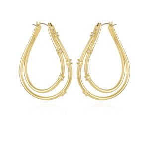 Goldtone Double Oval Hoop Earrings