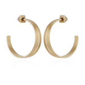 Goldtone Open Stacked Hoop Earrings