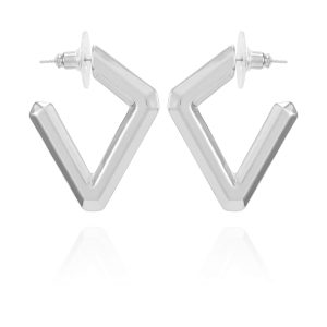 Diamond Shaped Hoop Earrings