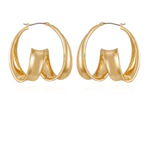 Goldtone Spiral Hoop Earrings