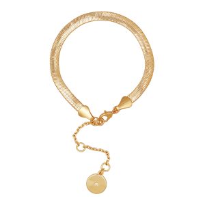 Goldtone Herringbone Chain Bracelet