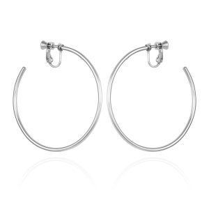 Large Open Hoop Clip On Earrings